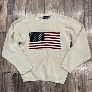 Vintage 90s faded glory American flag sweater